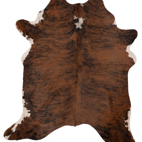 Un tapis Tapis peau de vache unique brun foncé sur un fond blanc | 210x180 cm.