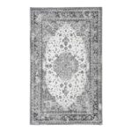 Un Tapis porte d'entrée intérieur noir et blanc | Tapis de 80x50 cm au design fleuri, parfait pour l'intérieur.