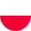 Le drapeau de la Pologne comporte un cercle rouge et blanc.