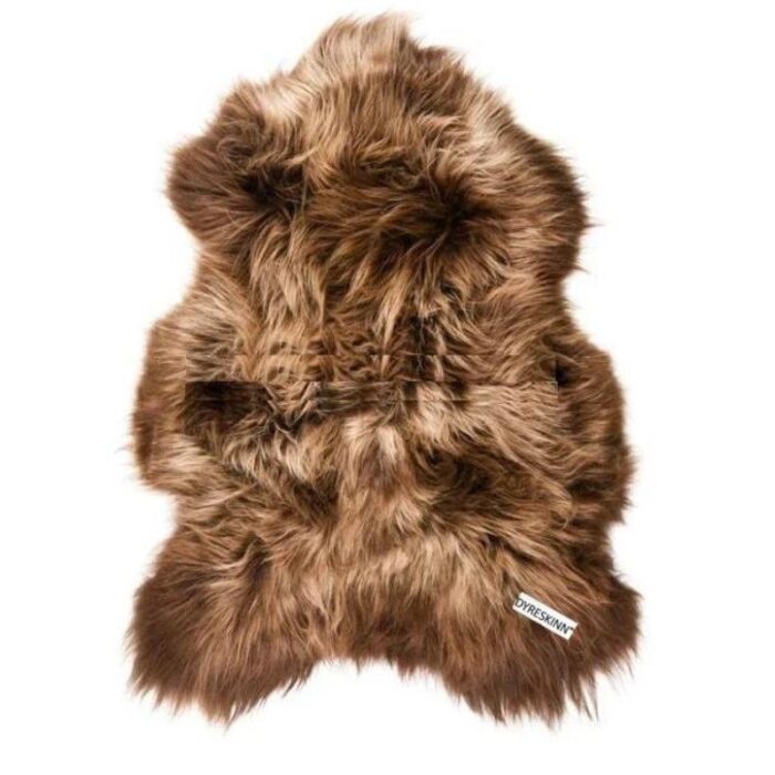 Tapis peau de mouton islandaise marron clair