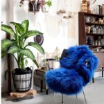 Tapis peau de mouton bleu marine