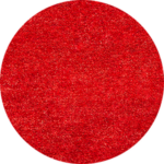 Un cercle de paillettes rouges sur fond blanc.