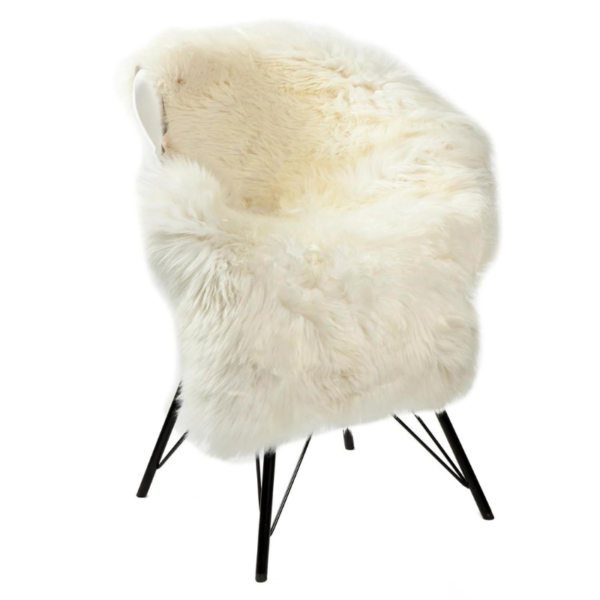 Tapis peau de mouton blanc écru