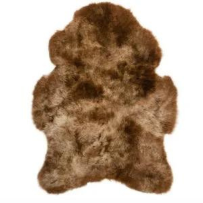 Tapis peau de mouton brun clair