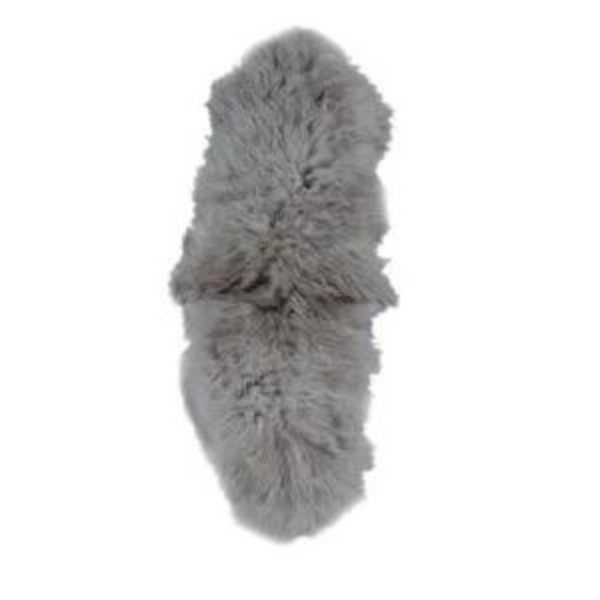 Tapis peau de mouton gris clair