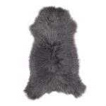 Tapis peau de mouton gris clair