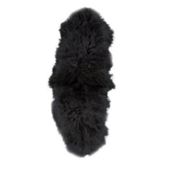 Tapis peau de mouton islandais noir