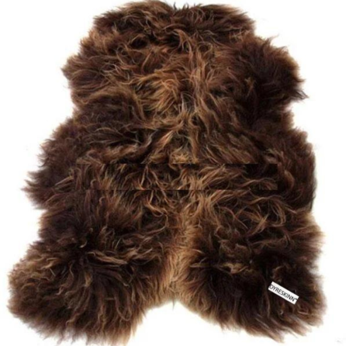 Tapis peau de mouton marron naturel