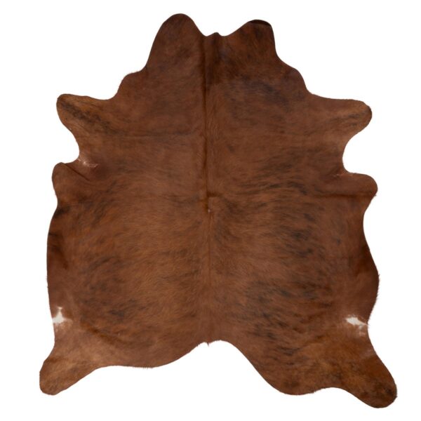 Le Tapis peau de vache adapté maison | 210x180 cm marron sur fond blanc.