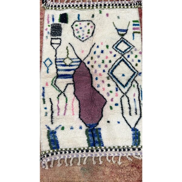 Tapis marocain vintage - Tapis Beni Ouarain coloré | 160x110 cm.
