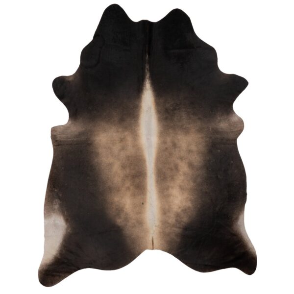 Un tapis peau de vache marron foncé | 210x180 cm sur un fond blanc.