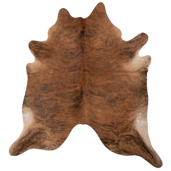 Un Tapis peau de vache 100% naturel sur un fond blanc.