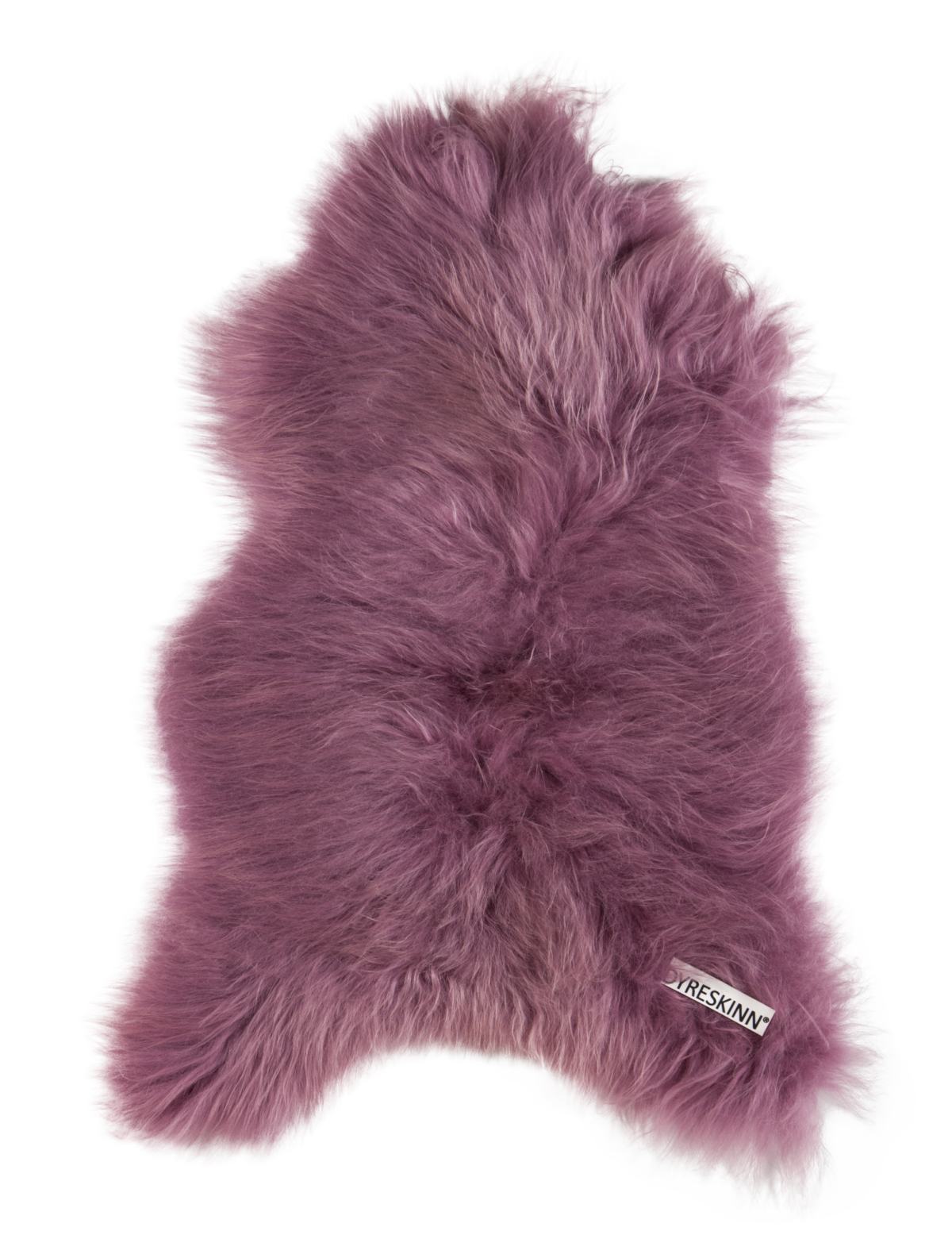 Un Tapis peau de mouton rose foncé | 100×65 cm sur un fond noir.