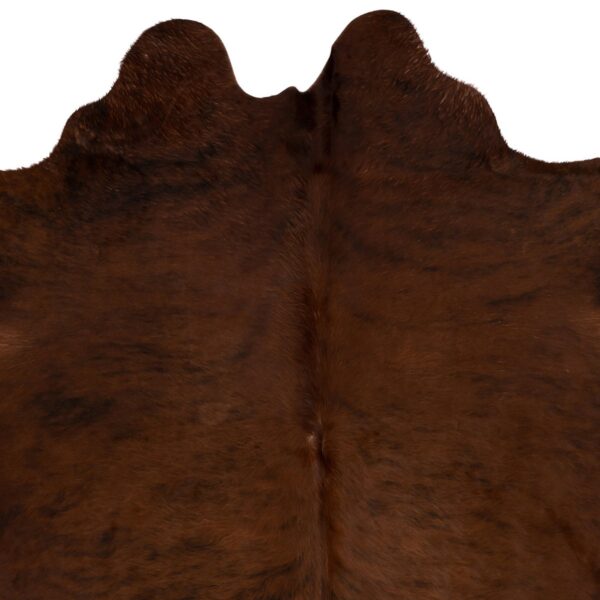 A unique Tapis peau de vache unique brun foncé | Tapis 180×160 cm sur fond blanc.