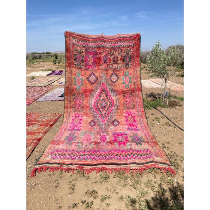 Tapis marocain vintage - image 3 sur 4. Tapis berbère noué main | 370x190cm.