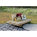 Banc de jardin design moderne avec coussins décoratifs