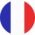 Le drapeau de la France dans une section circulaire.
