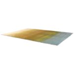 Un tapis jaune sur fond blanc.
