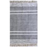 Un tapis rayé sur fond.