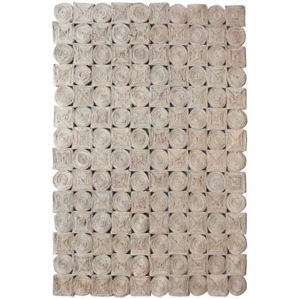 Un tapis blanc avec des cercles.