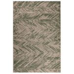 Un tapis vert avec un motif à chevrons.