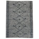 Un tapis gris avec un motif en losange.
