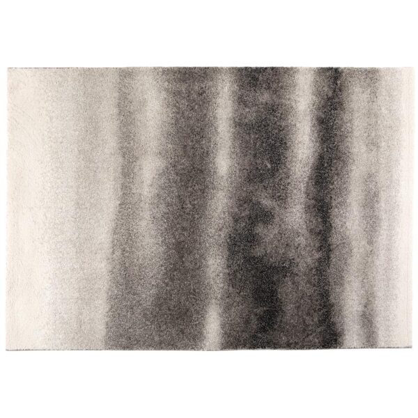 Un tapis noir et blanc sur fond blanc.