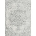 Tapis gris à motifs persans vintage.