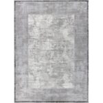 Tapis moderne gris texturé.