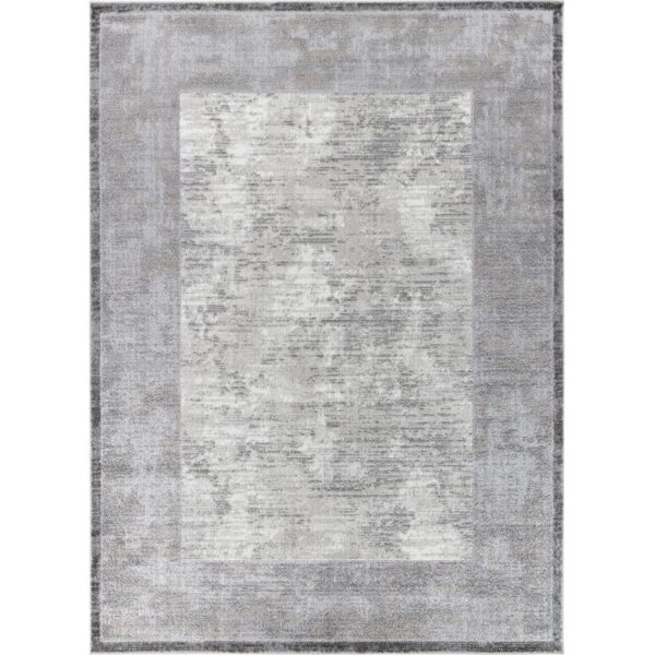 Tapis moderne gris texturé.