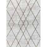 Tapis moderne motifs géométriques gris.