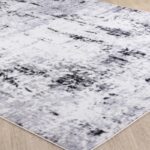 Tapis moderne gris et blanc effet marbré