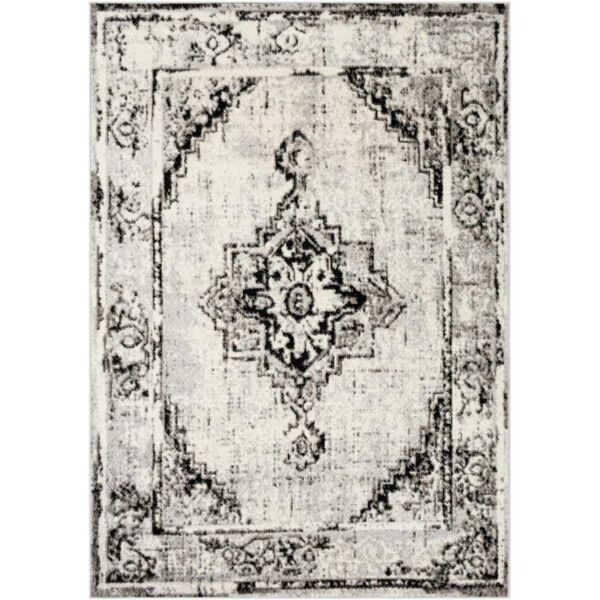 Tapis vintage gris à motif persan.