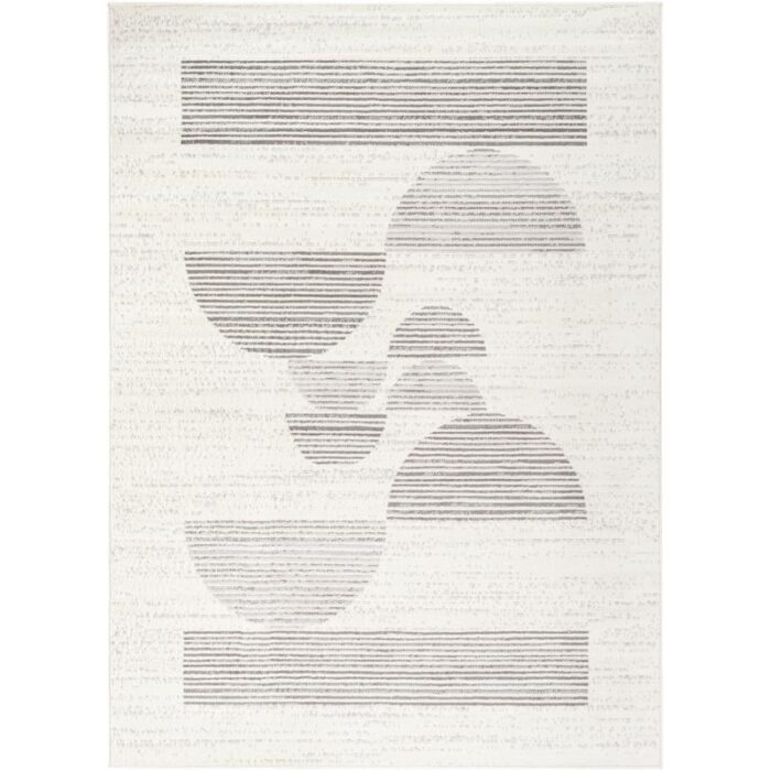 Tapis moderne géométrique noir et blanc.
