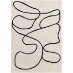 Tapis moderne abstrait noir et blanc.