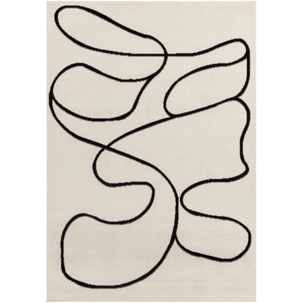 Tapis moderne abstrait noir et blanc.
