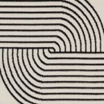 Motif abstrait de lignes noires sur fond blanc.