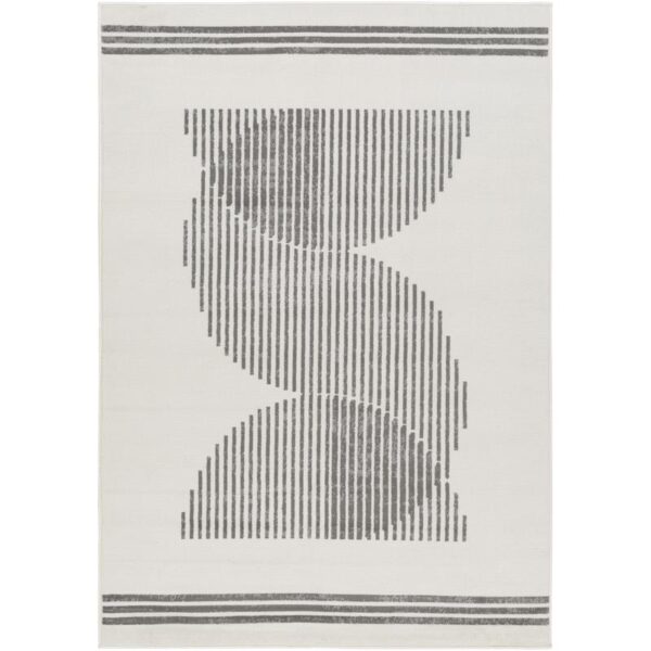 Tapis moderne géométrique noir et blanc.