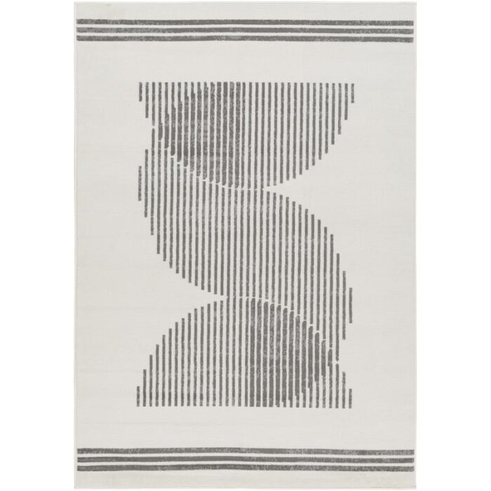 Tapis moderne géométrique noir et blanc.