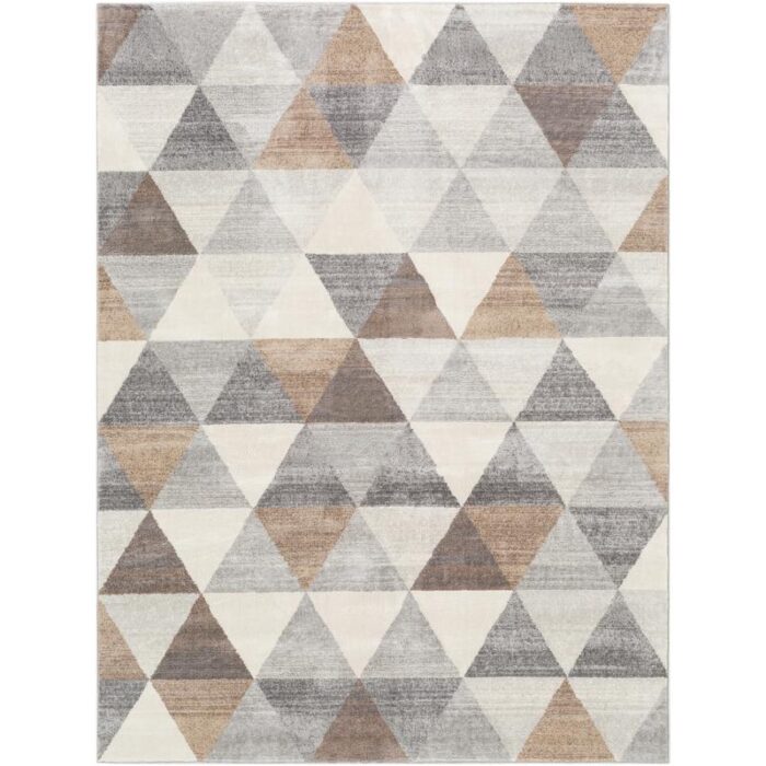 Tapis moderne géométrique en tons neutres.