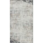 Tapis moderne effet vieilli gris et blanc.