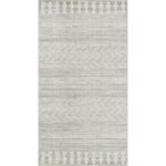 Tapis motifs tribaux gris et blancs.