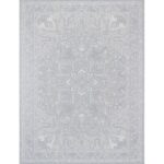 Tapis gris avec motifs traditionnels élégants