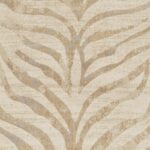 Tissu beige avec motif feuillage stylisé.