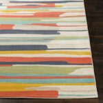 Tapis coloré à rayures multicolores moderne