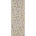 Tapis beige à motifs ondulés noirs contemporains
