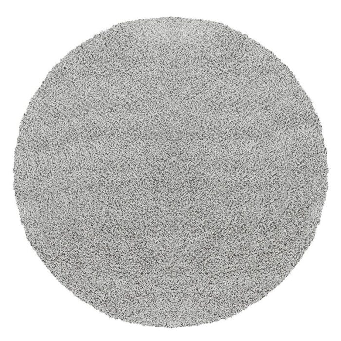 Tapis rond gris texturé pour intérieur