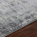 Tapis gris moderne sur plancher en bois