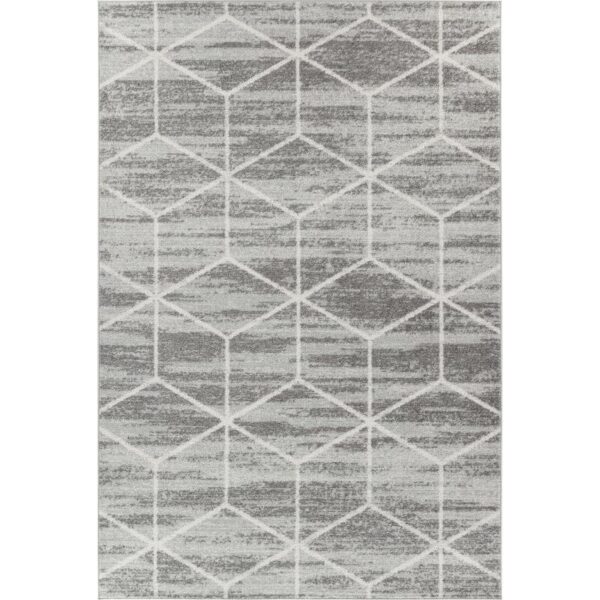Tapis géométrique gris moderne