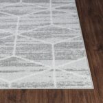 Tapis gris moderne sur sol en bois
